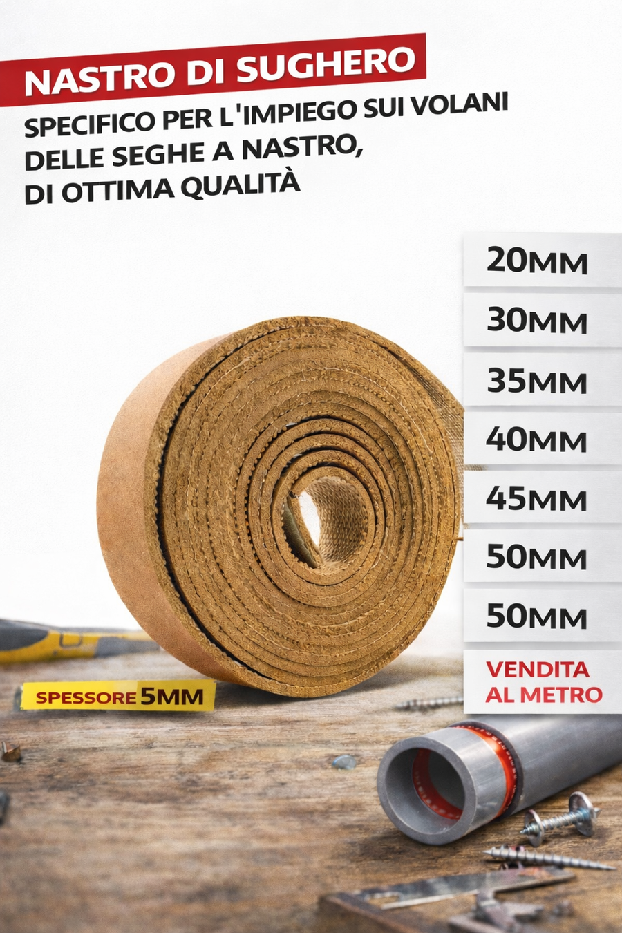 Sugherite Telata per Volano Sega a Nastro