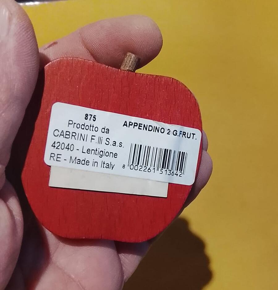 Appendini in Legno Frutta – Mela o Pera, Colori Assortiti 12 pezzi