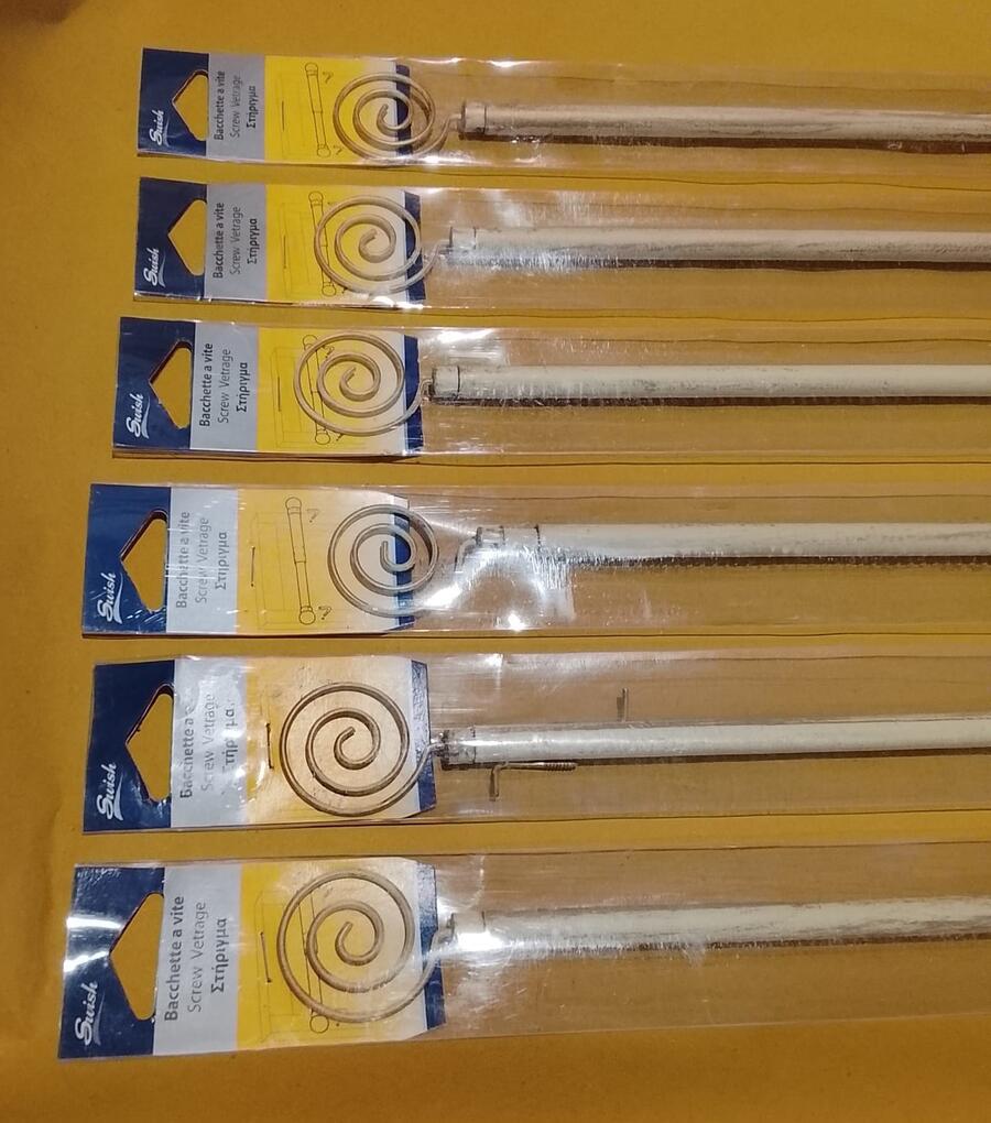 6 Bastoni per Tende Estensibili 60-80cm - Stile Shabby Chic