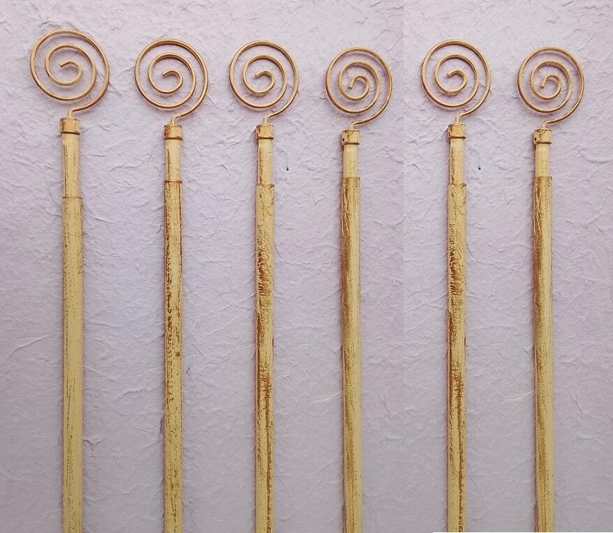 6 Bastoni per Tende Estensibili 60-80cm - Stile Shabby Chic