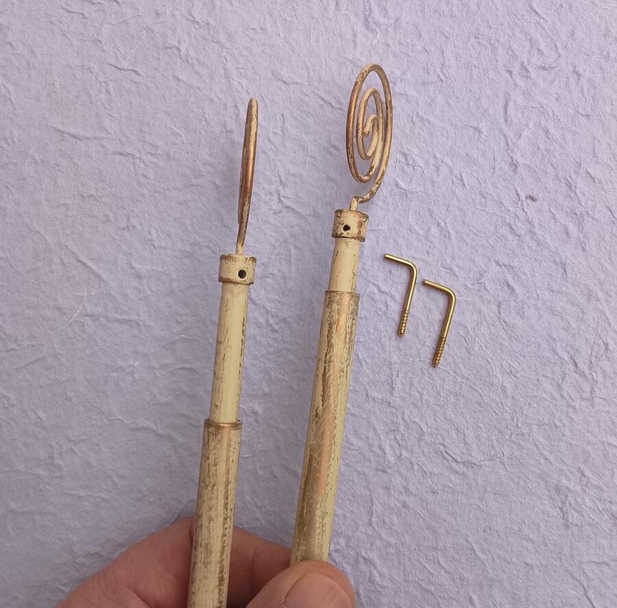 6 Bastoni per Tende Estensibili 60-80cm - Stile Shabby Chic