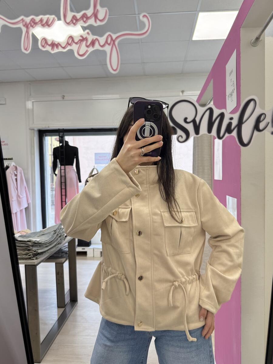 NOVITÀ Giacca scamosciata con coulisse