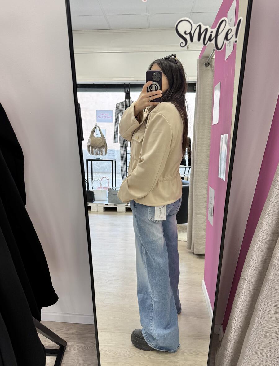 NOVITÀ Giacca scamosciata con coulisse