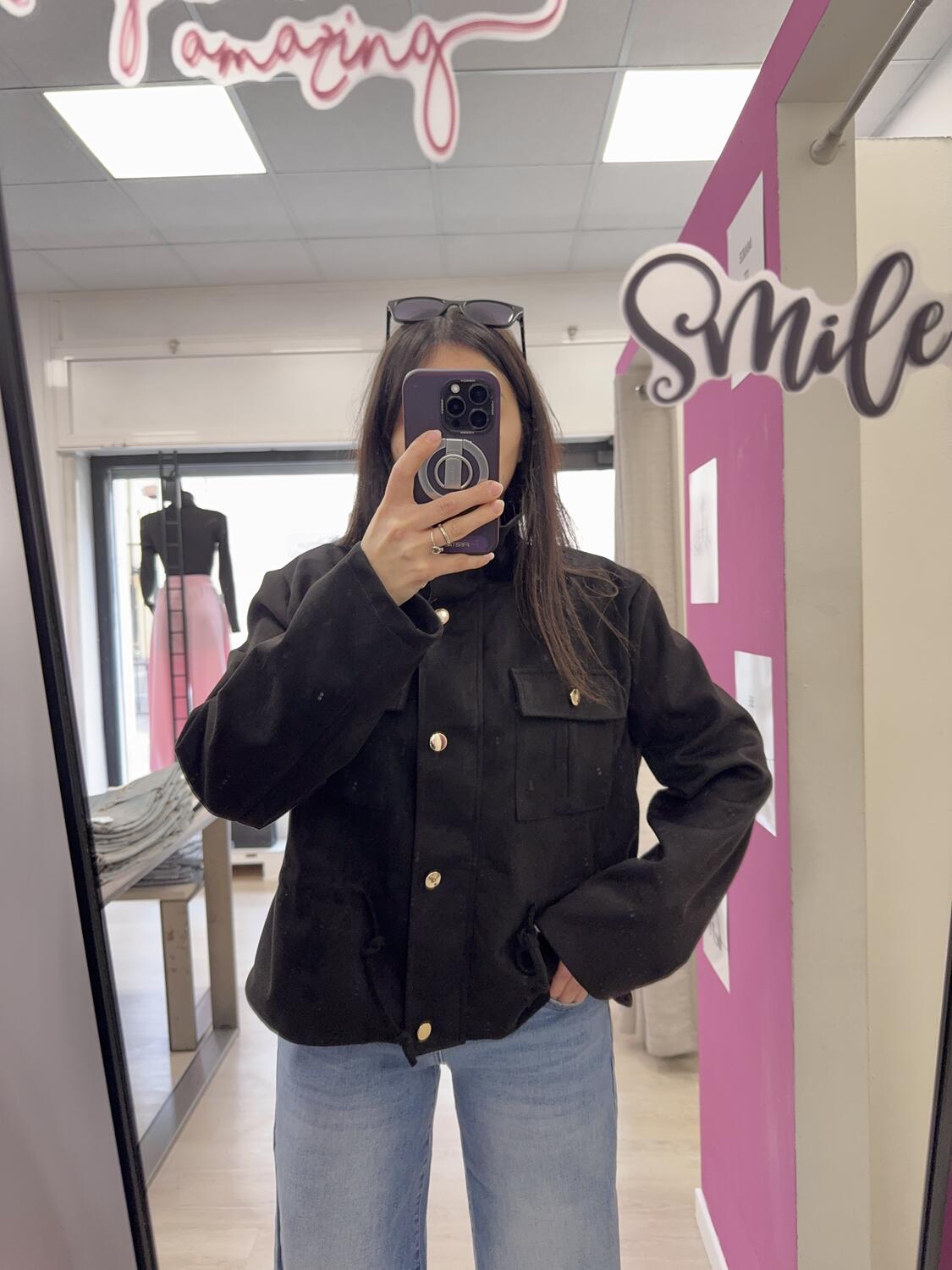 NOVITÀ Giacca scamosciata con coulisse