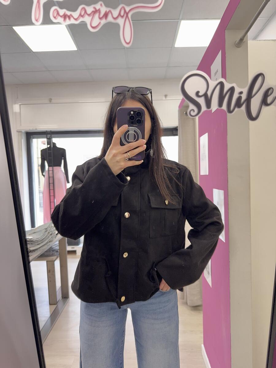 NOVITÀ Giacca scamosciata con coulisse