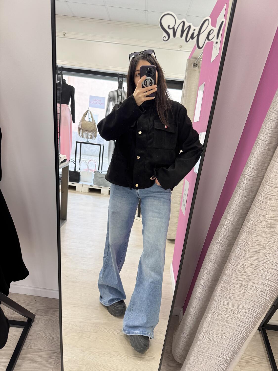 NOVITÀ Giacca scamosciata con coulisse