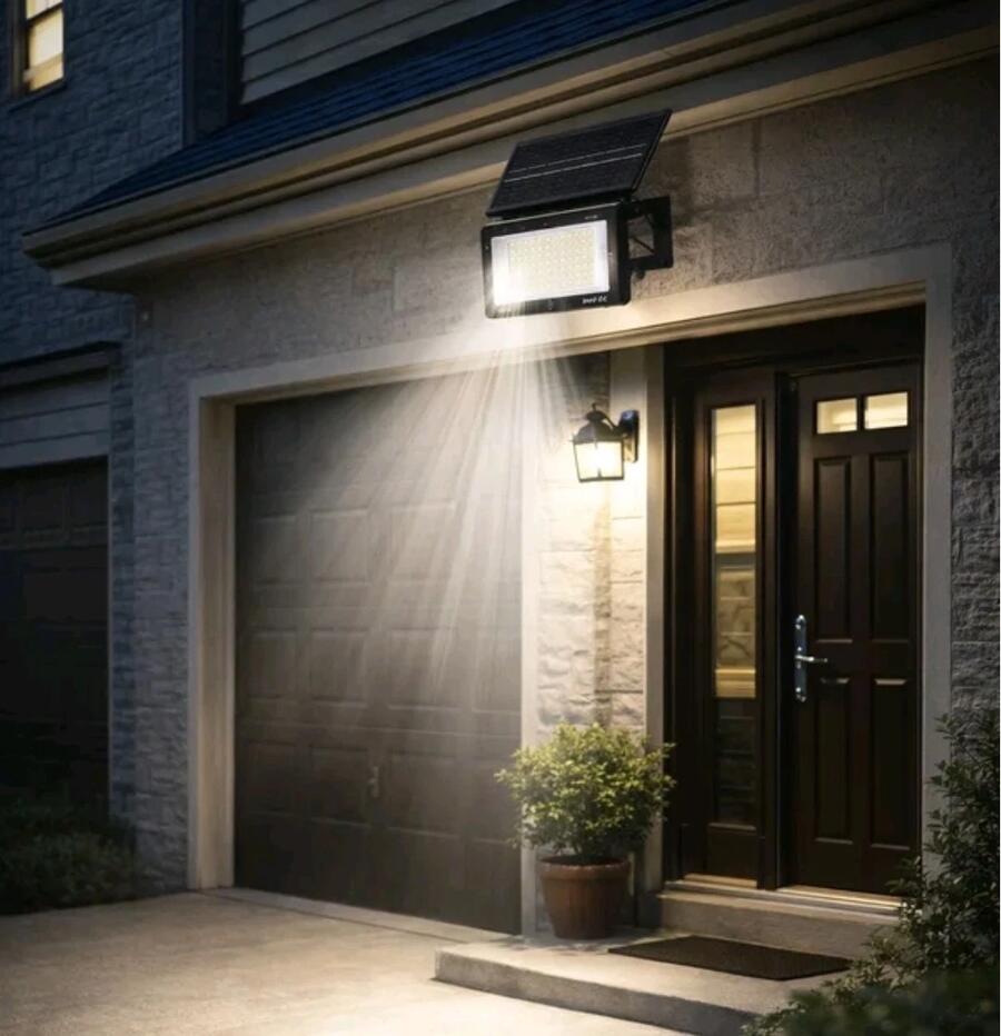 FARO 400W SOLARE PIEGHEVOLE FOTOVOLTAICO SLIM FARETTO LED CREPUSCOLARE IP67