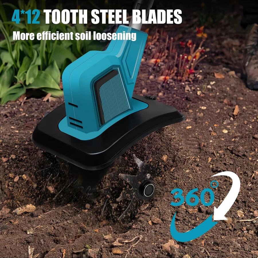 Elettrozappa Coltivatore Zappatrice Motozappa Motocoltivatore Con 2 Batterie 48V