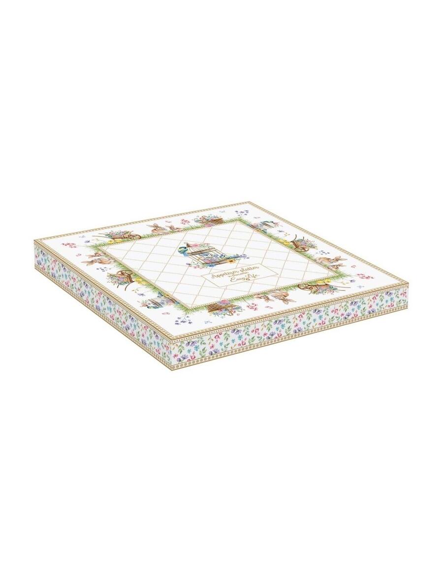 Easy Life – Piatto aperitivo a scomparti in porcellana “Spring Bloom” 25×25 cm in colour box