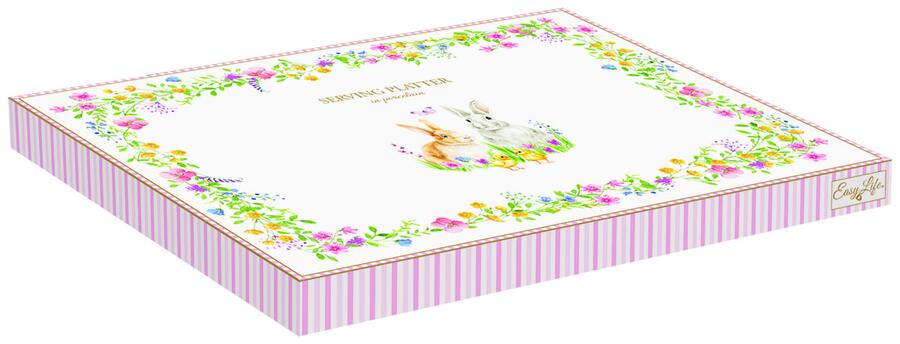 Easy Life – Piatto da portata in porcellana “Easter” 30×21 cm in colour box
