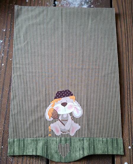 kit  Asciughino Coniglio Camillo - quadretto verde
