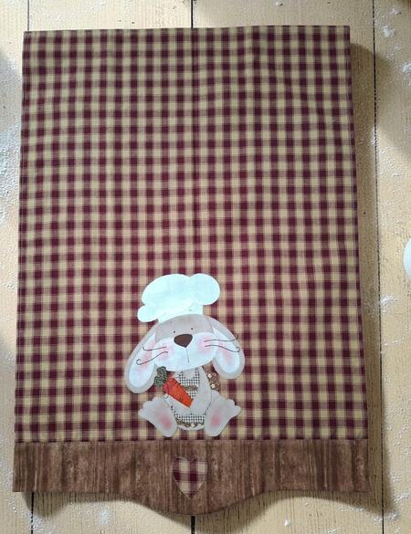 kit  Asciughino Coniglio Camillo - quadretto bordeaux