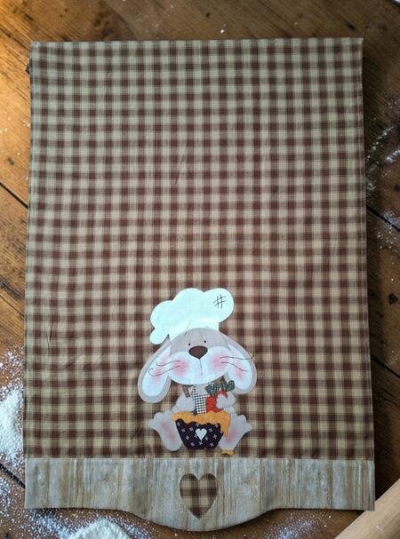 kit  Asciughino Coniglio Camillo - quadretto marroncino