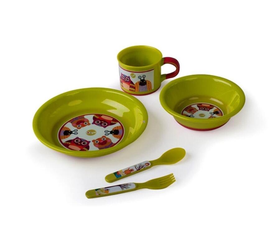 Set stoviglie per bambini 5 pezzi colore verde - Oops - 40004 - 4mesi+