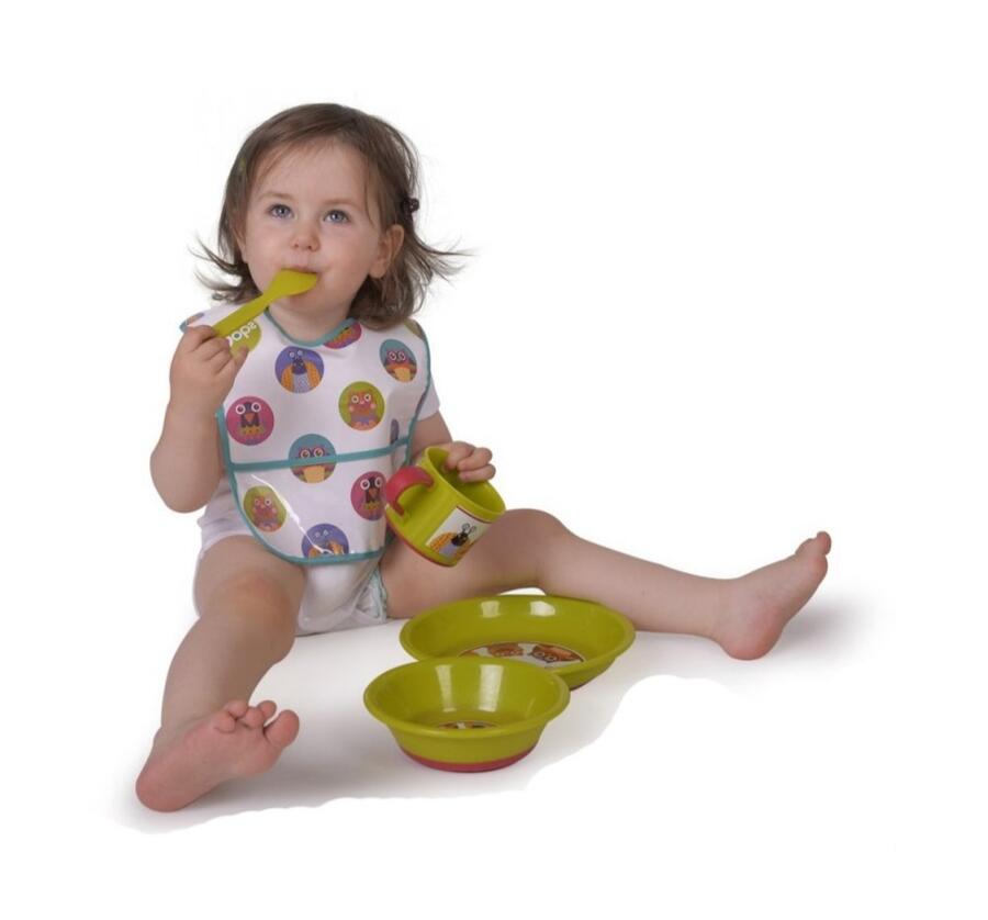 Set stoviglie per bambini 5 pezzi colore verde - Oops - 40004 - 4mesi+