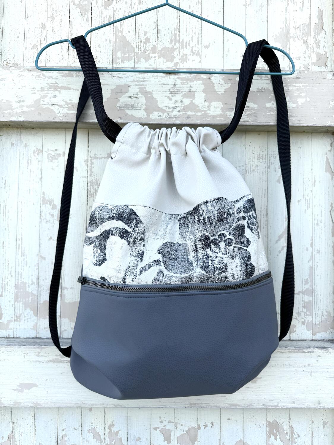 Zaino fiore grigio grande 