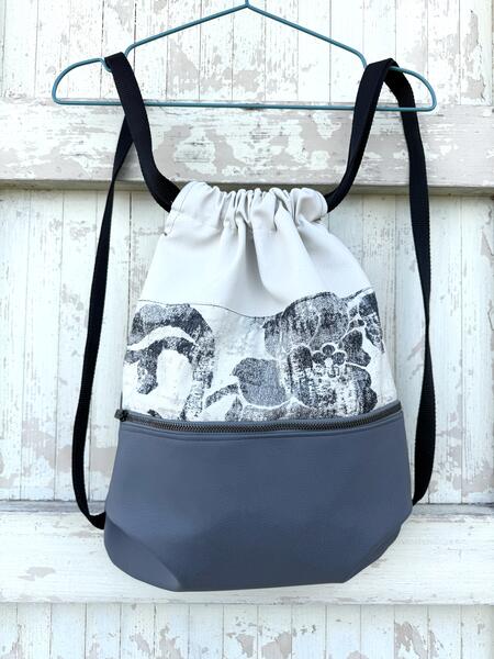 Zaino fiore grigio grande 