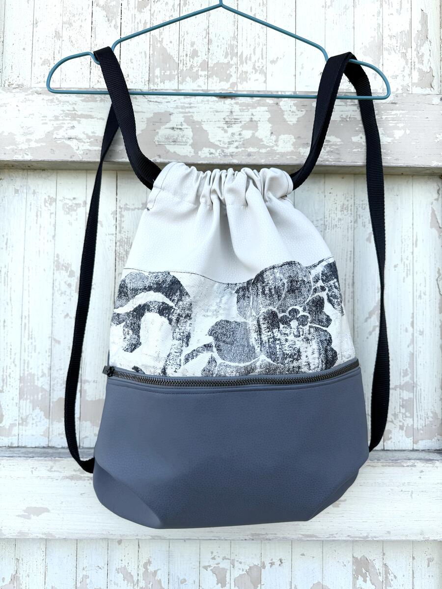 Zaino fiore grigio grande 