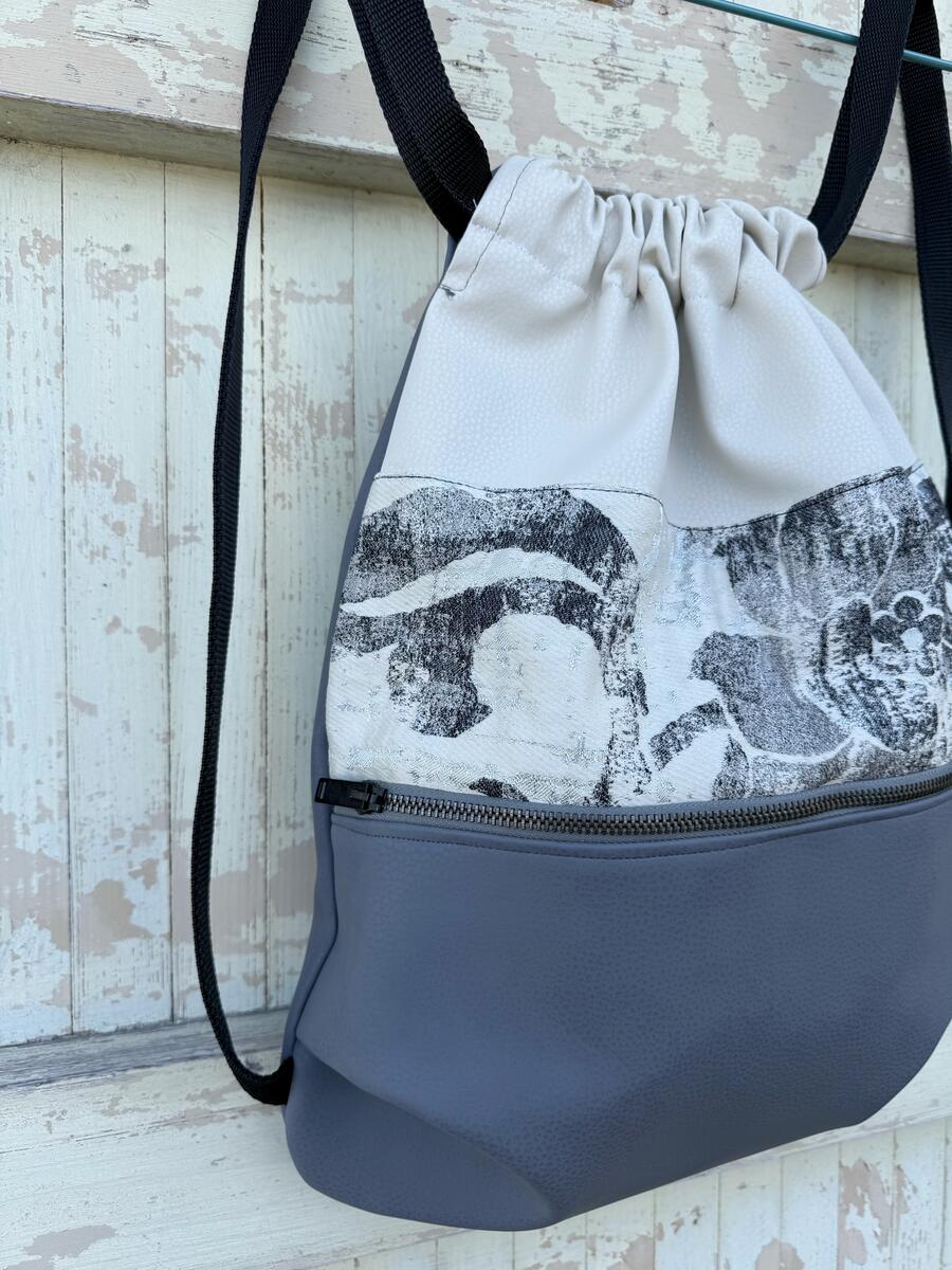 Zaino fiore grigio grande 