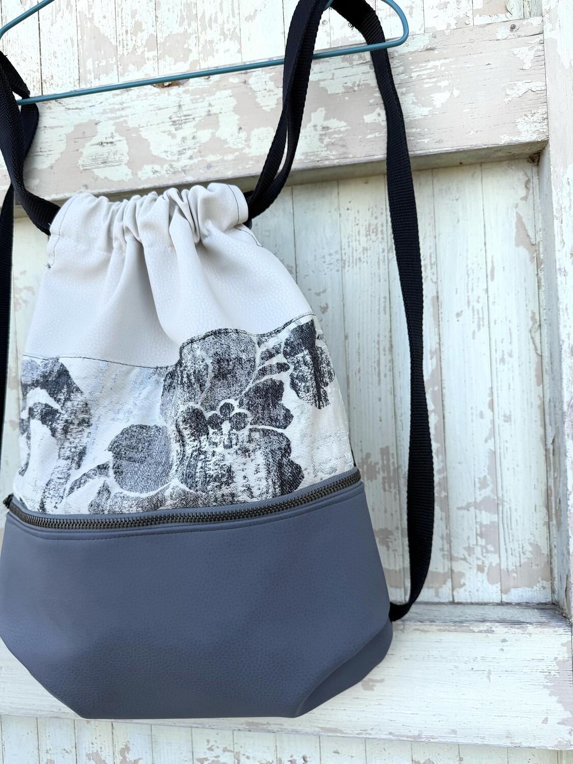 Zaino fiore grigio grande 