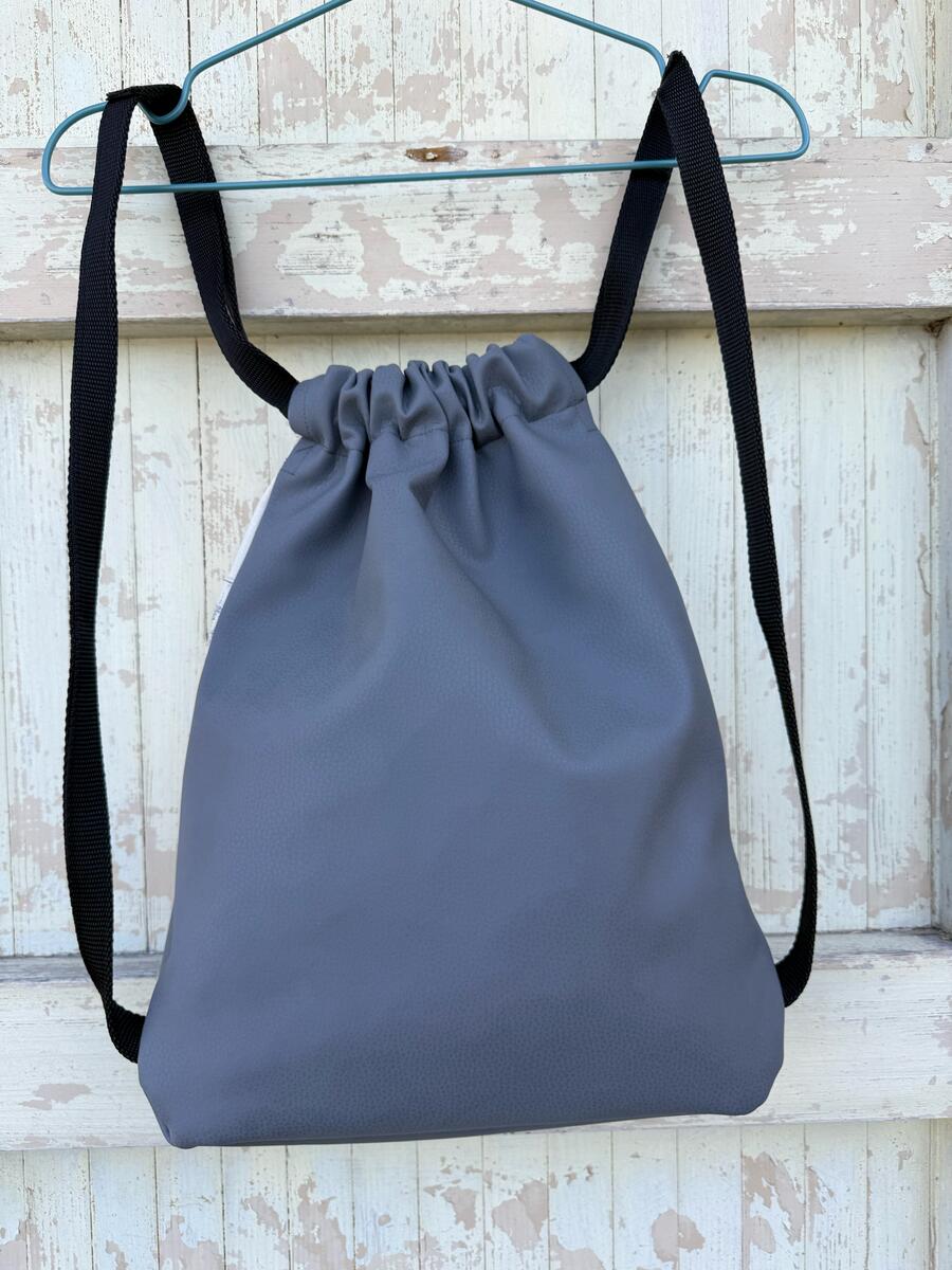 Zaino fiore grigio grande 