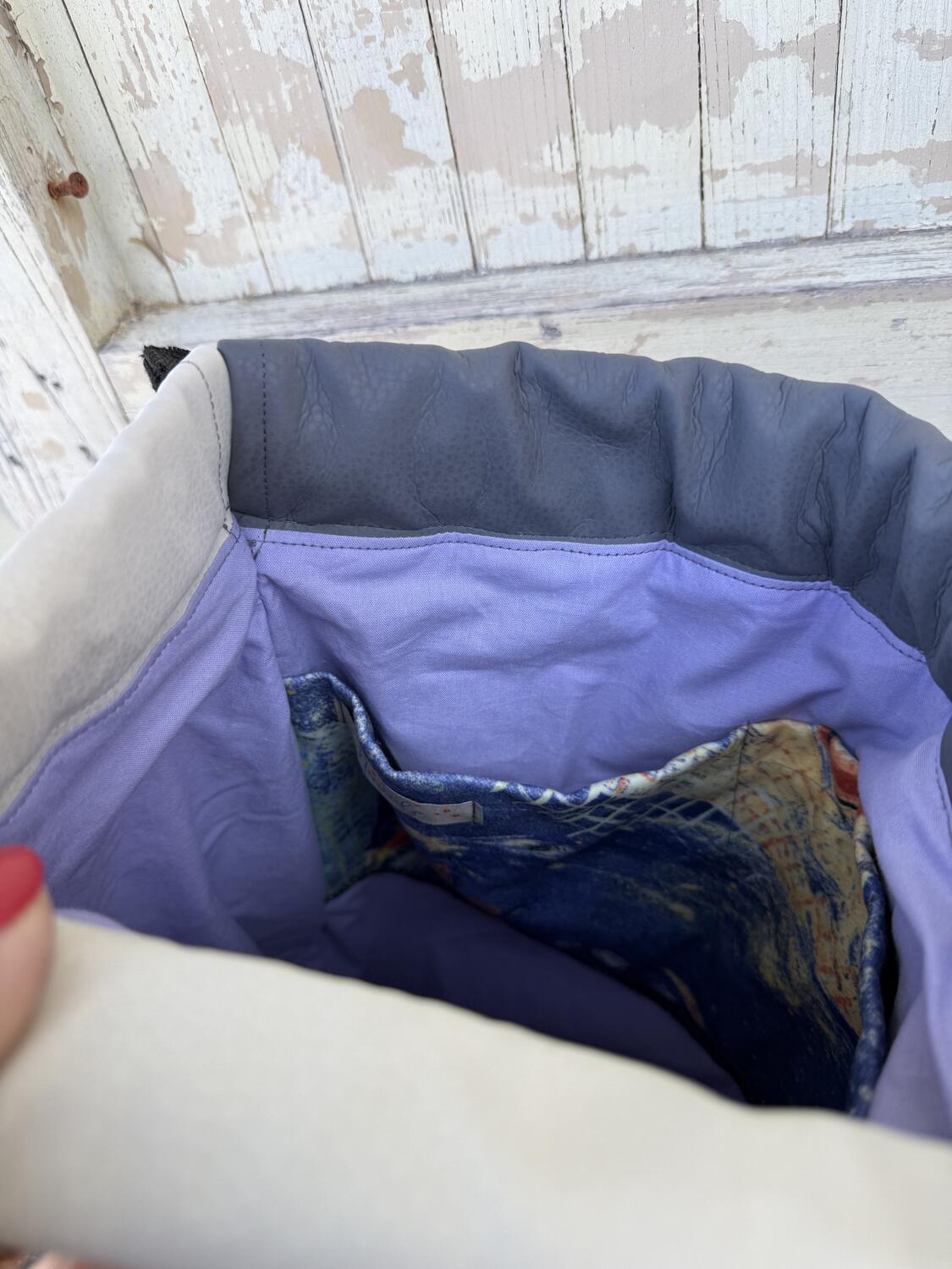 Zaino fiore grigio grande 