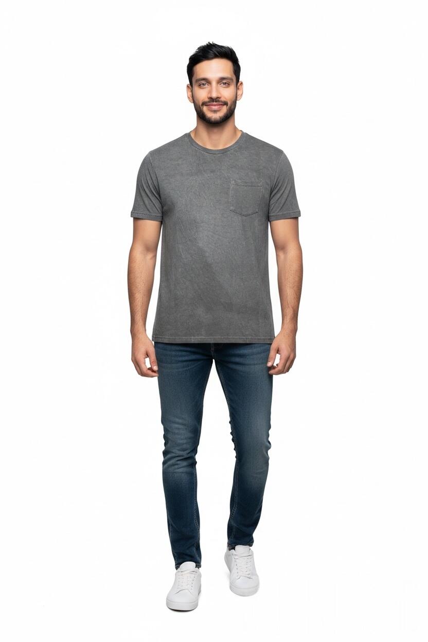 Over-d T-shirt Effetto Marmorizzato Grigio
