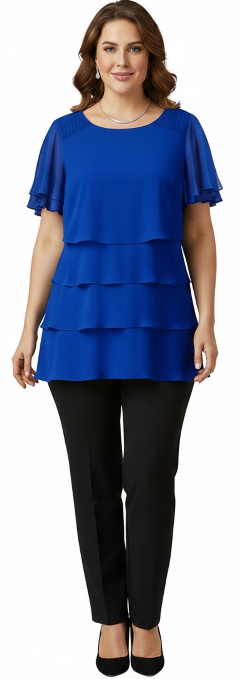 Maglia taglia comoda a 4 balze in maglina tecnica elastica 6-0052