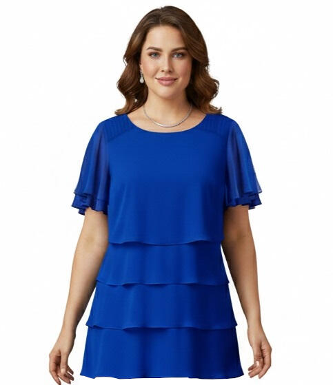 Maglia taglia comoda a 4 balze in maglina tecnica elastica 6-0052