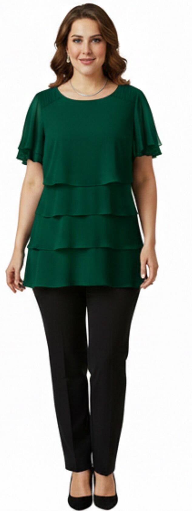 Maglia taglia comoda a 4 balze in maglina tecnica elastica 6-0052