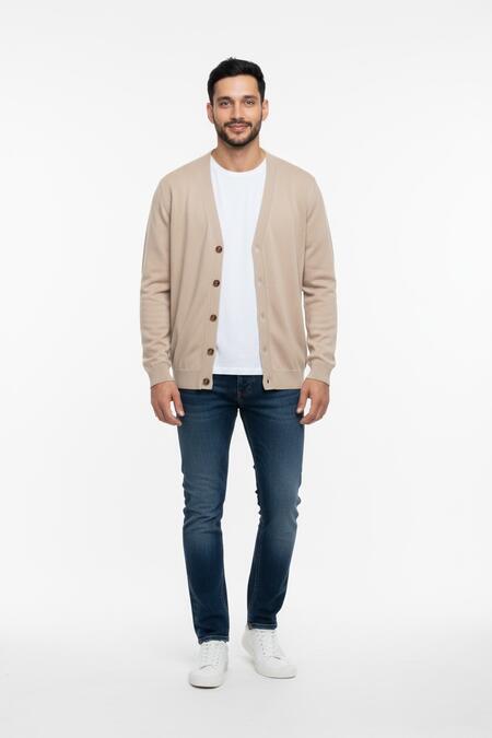 Over-d Cardigan Raglan Beige