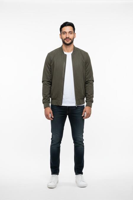 Gianni Lupo Bomber Scamosciato Verde