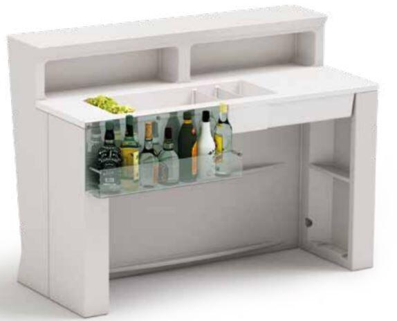 Ripiano Attrezzato Cocktail Station con Divisori Rimovibili per Bancone MARVY al LED di Lyxo Design - Offerta di Mondo Materasso