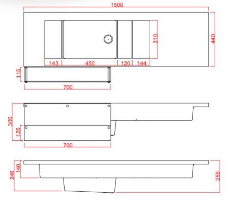 Ripiano Attrezzato Cocktail Station con Divisori Rimovibili per Bancone MARVY al LED di Lyxo Design - Offerta di Mondo Materasso