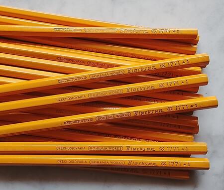 Set 24 Matite Vintage Bohemia Works Blacksun 1771 HB – Fondo di Magazzino 1973 – Made in Czechoslovakia