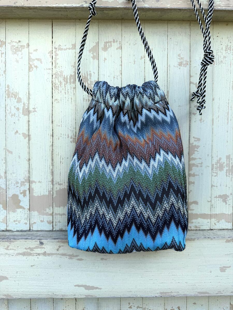 Secchiello  zig zag  sfumature blu