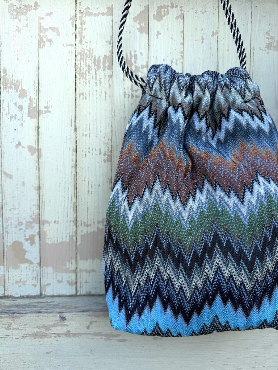 Secchiello  zig zag  sfumature blu