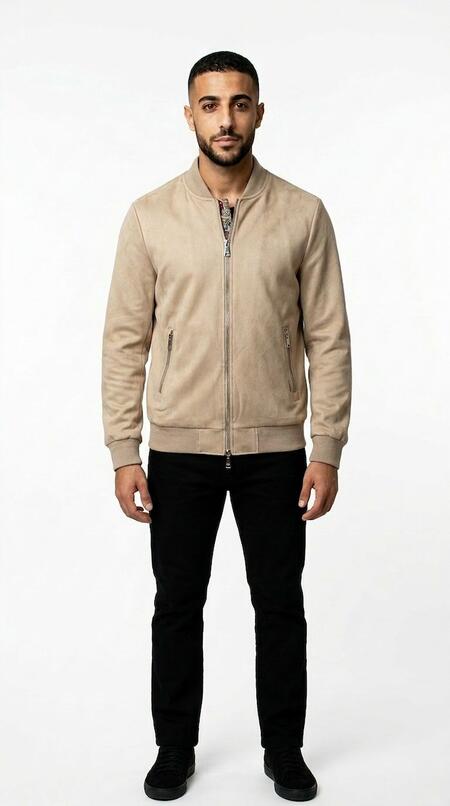 Gianni Lupo Bomber Scamosciato Beige