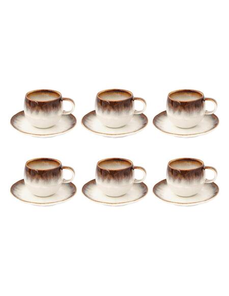 Easy life - Set 6 Tazzine Caffè con Piattino – Linea Nuances Marrone