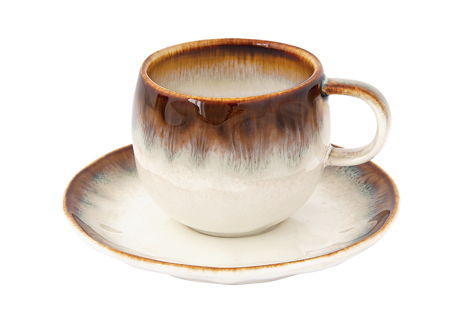 Easy life - Set 6 Tazzine Caffè con Piattino – Linea Nuances Marrone