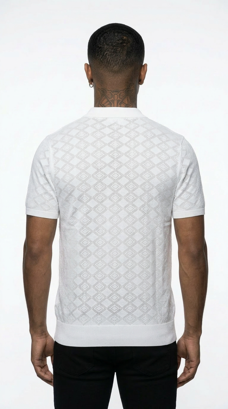 Gianni Lupo Polo Rombi Bianco