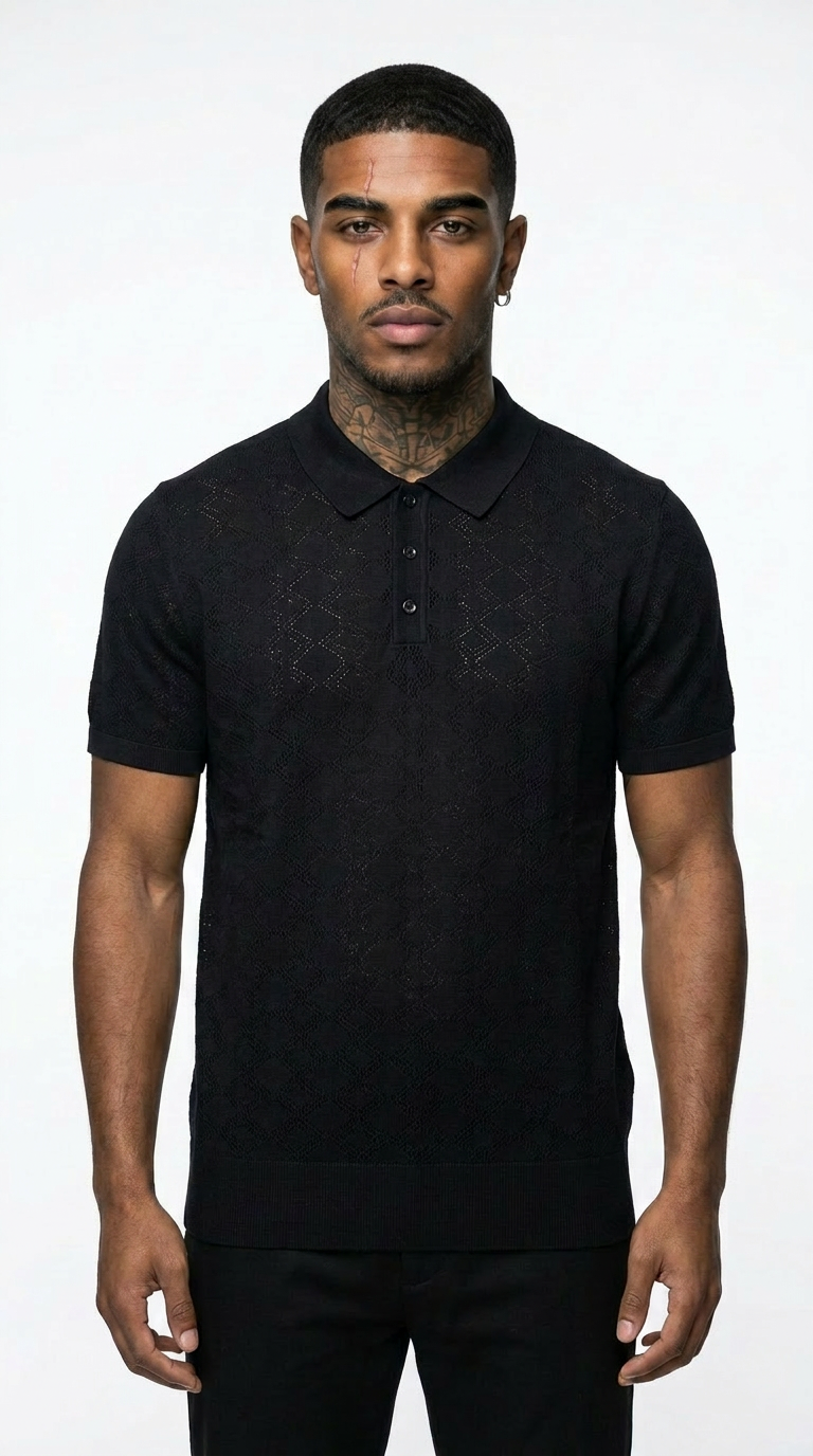 Gianni Lupo Polo Rombi Nero