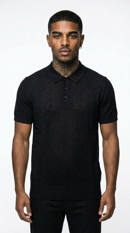 Gianni Lupo Polo Rombi Nero