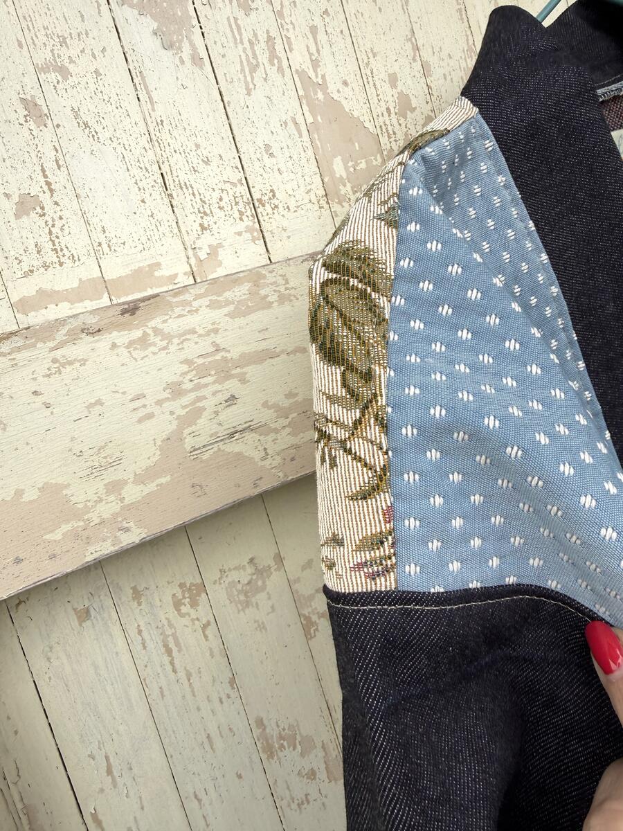 Kimono corto fiori e puntini 