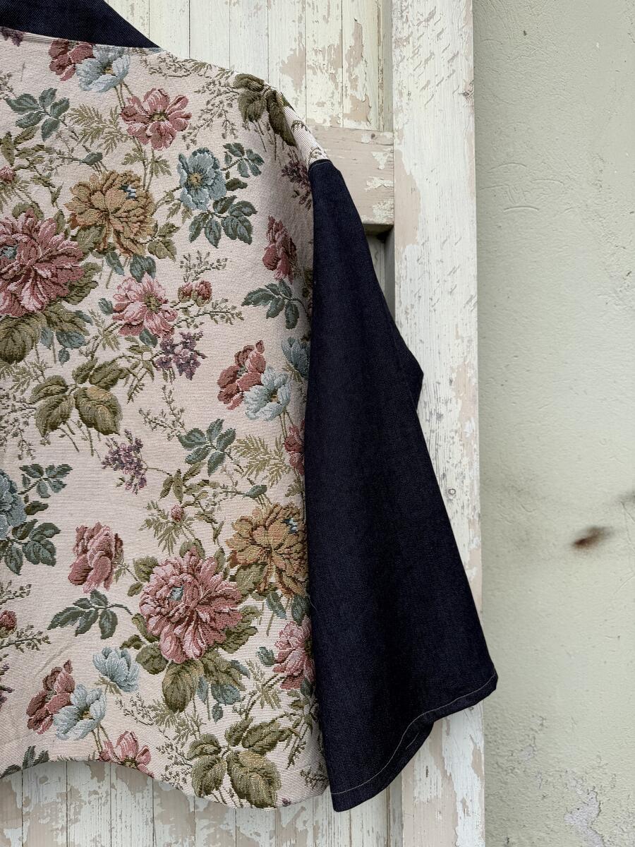 Kimono corto fiori e puntini 