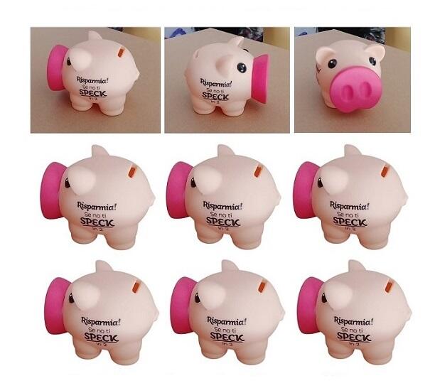 Set 6 Salvadanai Porcellini in PVC – 10 cm