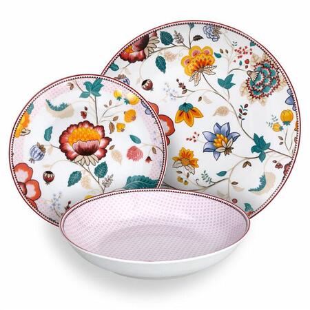 Tognana - Servizio Piatti 18 Pezzi in Porcellana “Moon Kimono”