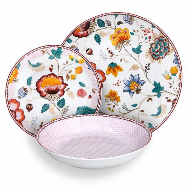 Tognana - Servizio Piatti 18 Pezzi in Porcellana “Moon Kimono”