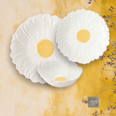 Easy Life - Servizio Tavola Daisy in Porcellana – Set da 18 Pezzi 