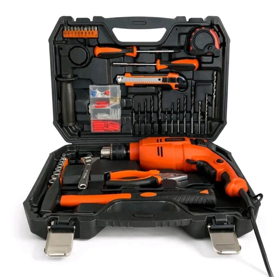 Trapano Avvitatore a Percussione Mandrino 13mm 150pezzi Velocità Regolabile 710W